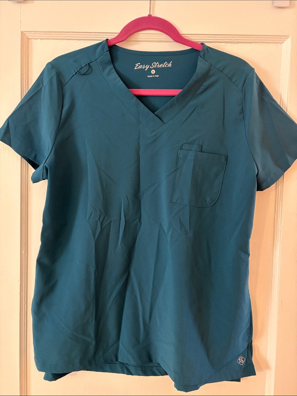 Easy Stretch Teal V-Neck Scrub Top